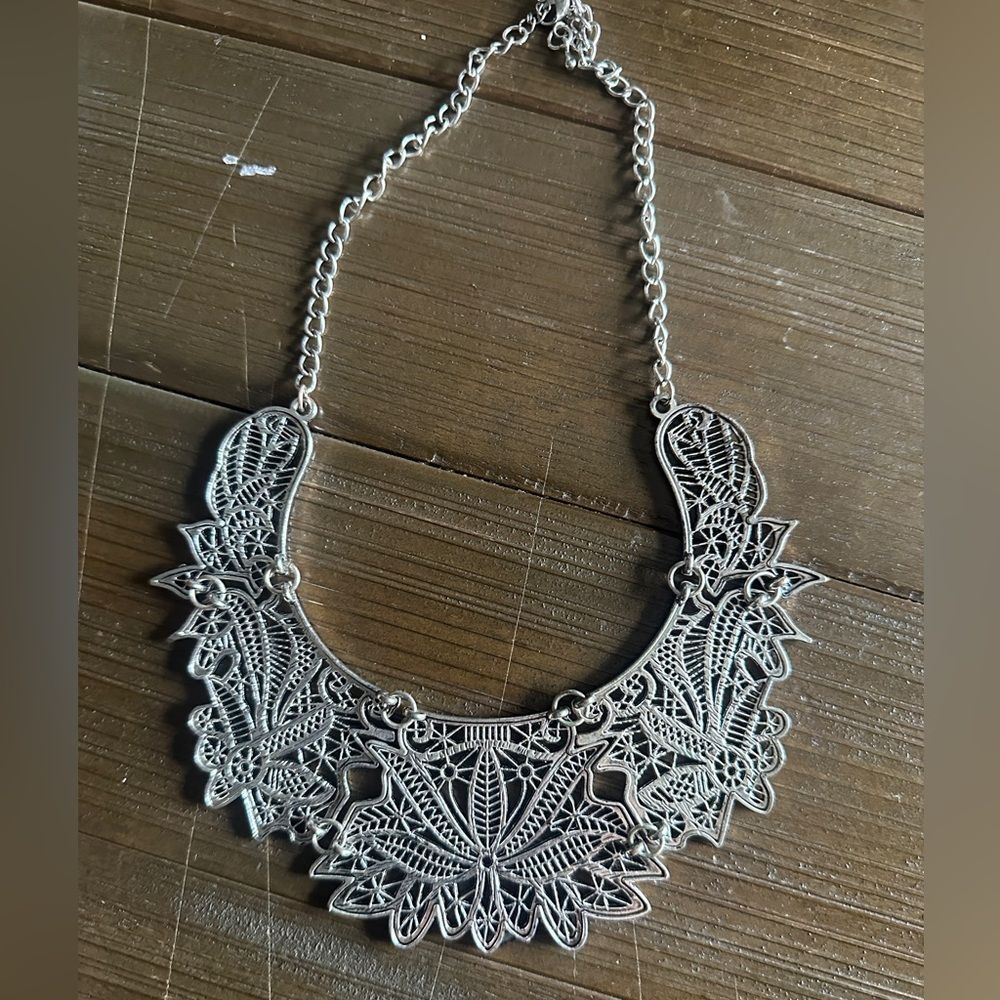 16” Silver Art Nouveau Necklace with 2.25” extender | Amrita Singh